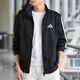 阿迪達斯 （adidas）外套男裝 2025秋季新款健身跑步運動(dòng)服日常舒適休閑外套針織夾克 【秋季上新】JI8816/黑色針織 M 【170-175cm/130-140斤】