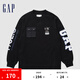 Gap【F/CE聯(lián)名系列】男女裝FCE長(zhǎng)袖T恤情侶裝679894 黑色 XL (180/100A)亞洲尺碼
