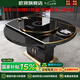 歐荷家具輕奢轉(zhuǎn)盤(pán)鋼化玻璃餐桌家用小戶型多功能帶電磁爐智能旋轉(zhuǎn)伸縮圓桌 1.35m餐桌+6椅 轉(zhuǎn)盤(pán)曖菜電磁爐