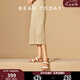 BEAUTODAY羅納河谷涼鞋女鞋2025夏季配裙子新款平底沙灘鞋子外穿法式?jīng)鐾闲?復(fù)古棕 36