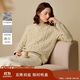 茵曼復古雜色絞花圓領(lǐng)毛衣2025冬女裝新款插肩長(cháng)袖上衣 花黃色 L