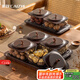 彩致（CAIZHI）干果盤水果盤客廳仿木紋堅(jiān)果盒零食盒糖果收納盒 4格帶蓋CZ6221