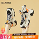 達芙妮（DAPHNE）厚底老爹鞋女秋冬高幫運動休閑鞋冬學(xué)生冬季加厚加絨保暖棉鞋冬鞋 黑色/單里 37 標準碼