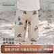 babylove寶寶防蚊褲夏季薄款透氣純棉紗布嬰兒休閑束腳褲子外出長褲燈籠褲