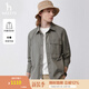 哈吉斯（HAZZYS）男裝 春秋款男襯衣休閑工裝風(fēng)潮流襯衫男ASCZK1BAX73 灰色GE L (175/96A 48)