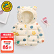 G.DUCKKIDS小黃鴨兒童棉服冬季嬰兒衣服男女童加厚棉衣小童寶寶棉襖加絨外套 白色花朵 90 尺碼1~2歲【 80-90cm】