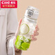 希樂(lè )（cille）塑料水杯大容量泡茶杯子男女便攜tritan學(xué)生兒童戶(hù)外運動(dòng)瓶車(chē)載壺 白色【茶隔/刻度/提繩】550ml