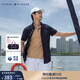 TOMMY HILFIGER【舒適府綢】夏季男裝商務(wù)休閑易打理短袖襯衣襯衫男外套78J9746 藏青色FAP M （推薦：135-150斤）