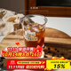 川島屋（KAWASIMAYA）透明玻璃咖啡杯水杯家用牛奶果汁拿鐵冰美式杯子藍色法文杯350ml