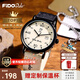 FIDODIDO手表學(xué)生男女同款初高中考試專用石英表復(fù)古工裝風(fēng)生日禮物FD2343 曜石黑+硅膠備用表帶