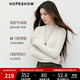 紅袖100%綿羊毛針織衫2025冬季新款女裝【天衣無(wú)縫】半高領(lǐng)百搭上衣 本白001 L