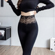 伊棠朵蕾絲秋褲女士?jì)却┍】畋Ｅ澑哐r褲莫代爾打底彈力美體緊身線(xiàn)褲 黑色 M (建議80-105斤)