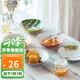 美濃燒（Mino Yaki） 繪手紙圓盤日式和風(fēng)7英寸深盤釉下彩菜盤蔬菜盤小吃點(diǎn)心盤 綠椒款(17*4.8cm)