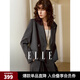 ELLE法式高級(jí)感正肩西裝女高級(jí)感2025秋季新款通勤感氣質(zhì)職業(yè)西服 深灰（上裝） M