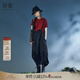 日著原創(chuàng)設(shè)計(jì)女裝2024夏季新款黑色高級感小眾寬松薄款背帶褲子女 童年黑 S