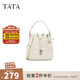 他她（TATA）氣質(zhì)菱格通勤水桶包女包包手拎包單肩包春季新款X3417AX5 米白 F