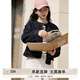 紫涵（ZIHAN）紫涵短款立領(lǐng)拉鏈牛仔外套女2025年春季新款時尚百搭休閑刺繡上衣 牛仔藍 M