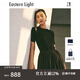 乙來（EASTERN LIGHT）鏤空針織拼接連衣裙長款短袖裙子夏季新款氣質(zhì)裙子女 優(yōu)雅黑 L