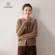 帕什羊絨衫女開(kāi)衫100%山羊絨25秋冬新珍珠扣麻花加厚毛衣外套 MC-2532 深駝色 L