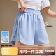 ASK JUNIOR線下同款女童夏裝寬松運(yùn)動(dòng)短褲側(cè)縫夾條休閑兒童褲子 淺藍(lán)色 150 