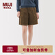 無(wú)印良品（MUJI）女式 木棉混 燈芯絨 裙褲 褲子女款 短褲女裝 BE1XZA5A 深米色 XL (165/74A)