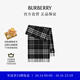 博柏利（BURBERRY）【禮物】圍巾男女 寬版格紋羊絨圍巾 黑色/白色