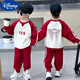 迪士尼（Disney）男童秋裝套裝2024新款兒童運動(dòng)服春秋中大童衛衣兩件套男孩 紅色--YES套裝 130 建議身高120-130厘米