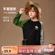 ASK JUNIOR男童長袖T恤秋裝兒童印花撞色跑步打底衫 黑色 160