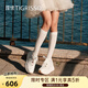 蹀愫【蝴蝶仙子】心動禮物夏季網(wǎng)鞋厚底增高蕾絲假日游運動休閑阿甘鞋 白色織物/白色牛皮革 37 235mm
