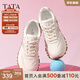 他她（TATA）云朵泡芙厚底慢跑鞋女休閑運動(dòng)鞋女老爹鞋秋WPC06CM4 白/銀（波紋款） 35