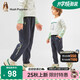 暇步士（Hush Puppies）童裝男童25秋季新款兒童休閑長(cháng)褲 深藍花紗 130cm