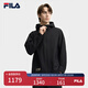 FILA 斐樂(lè)官方男裝梭織外套2025秋裝新款時(shí)尚商務(wù)休閑寬松連帽夾克 正黑色-BK M 170/92A/M