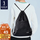 高爾夫（GOLF）防潑水抽繩雙肩包休閑運動(dòng)背包時(shí)尚多功能輕便抽繩包束口袋 黑色