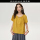 佐丹奴設計師款寬松襯衫女夏季純棉鏤空串珠圓領(lǐng)短袖襯衫18345817