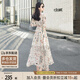 絲柏舍法式V領(lǐng)碎花連衣裙女2025夏裝新款收腰修身顯瘦過膝長裙