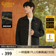 卡賓（CABBEEN）【千鳥格肌理】工裝夾克男2024秋季新款潮牌刺繡外套黑白高級(jí) 煤黑色01 L /175/50