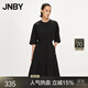 JNBY/江南布衣春秋連衣裙女蝙蝠袖X型中腰圓領(lǐng)淑女氣質(zhì)棉質(zhì)5N3G13940 001/本黑 S