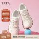 他她（TATA）云朵泡芙厚底慢跑鞋女休閑運動(dòng)鞋女老爹鞋秋WPC06CM4 白/銀（波紋款） 35