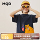 MQD童裝男童卡通短袖T恤男女童圓領(lǐng)套頭衫 藏青 120