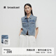 播商場同款時髦復(fù)古牛仔馬甲女25早春新款疊穿藍色上衣BDS1MD1545 B59牛仔藍 L