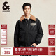 杰克·瓊斯（JACK&JONES）男裝衣服秋季新款時(shí)尚帥氣翻毛領(lǐng)棉衣寬松多口袋短款棉服男厚外套 E40 黑色 S 170