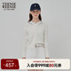 Teenie Weenie小熊針織開衫女2025年春夏新款水洗復(fù)古絞花田園毛衣外套女空調(diào)衫