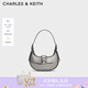 CHARLES&KEITH三角扣新月包腋下包單肩包包女包女友生日七夕禮物CK2-50271205 Pewter錫灰色 S