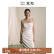 致知ZHIZHI 月當(dāng)窗 夏日抹胸裙24夏季新款女修身捏褶休閑度假 杏白茶色 M