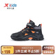 特步（XTEP）兒童童鞋精貂絨內(nèi)里革面防風(fēng)保暖免系帶棉鞋 黑/鮮紅橙 34碼