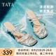 他她（TATA）法式水鉆高跟拖鞋女鞋氣質(zhì)透明底涼拖2025夏新款 銀色（蝴蝶款） 36