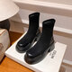 思倫鳥(niǎo)小個(gè)子彈力瘦瘦靴馬丁靴女2025年新款加絨厚底靴子內增高顯瘦短靴 黑色 37