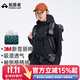 拓路者3M新雪麗棉服保暖衣冬季棉衣外套連帽情侶裝保暖棉服大衣男女 黑色（女） 2XL