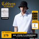 卡賓（CABBEEN）【重磅純棉】男裝美式街頭Polo衫潮牌短袖衫短袖上衣拉鏈翻領(lǐng) 漂白色02 2XL /185/54