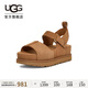 UGG夏季新款女士時尚舒適厚底休閑涼鞋1167356CHE|栗色 37